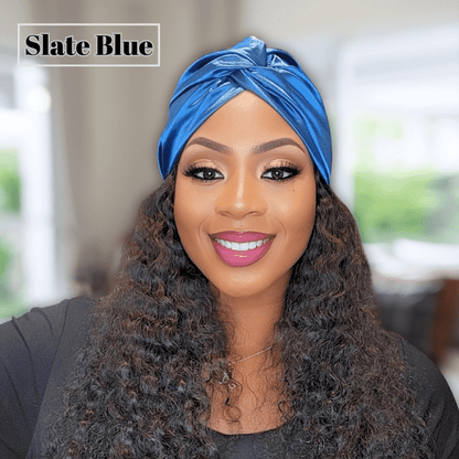 All Satin Twisted Knot Turban Beanie – Stylish Hair Protection, Satin - Lined Headwrap, Chic & Comfortable - PHC