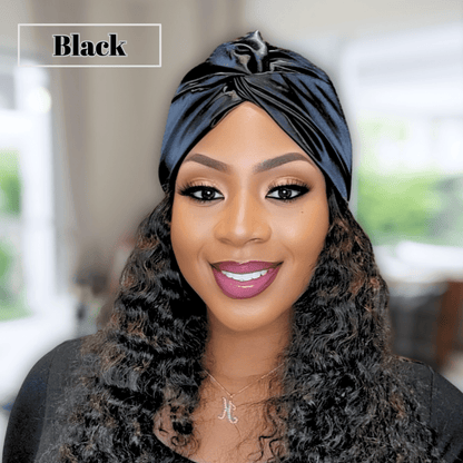 All Satin Twisted Knot Turban Beanie – Stylish Hair Protection, Satin - Lined Headwrap, Chic & Comfortable - PHC