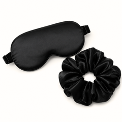 Satin eye mask and oversized scrunchie add-on