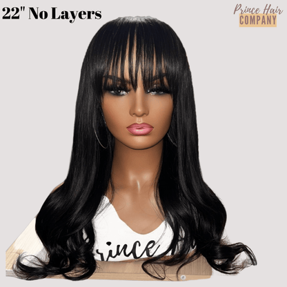 Brazilian Human Hair Custom Wig with 4x4 HD Lace Bang Closure - PHC