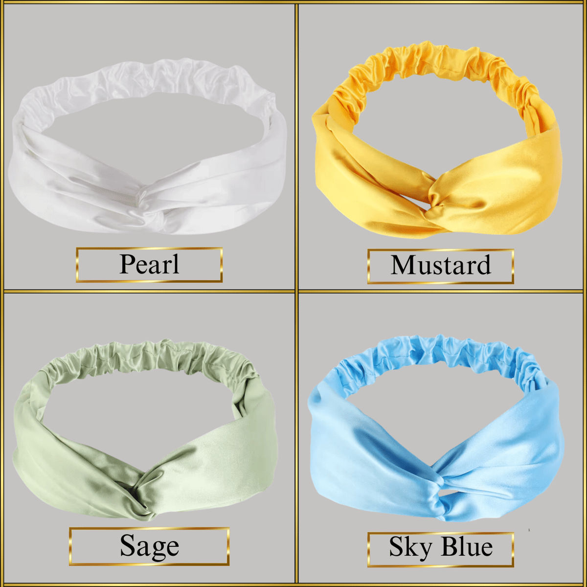 Charmeuse Satin Twisted Knot Elastic Headband – Stylish, Comfortable, and Hair - Friendly - PHC