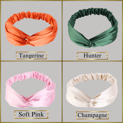 Charmeuse Satin Twisted Knot Elastic Headband – Stylish, Comfortable, and Hair - Friendly - PHC