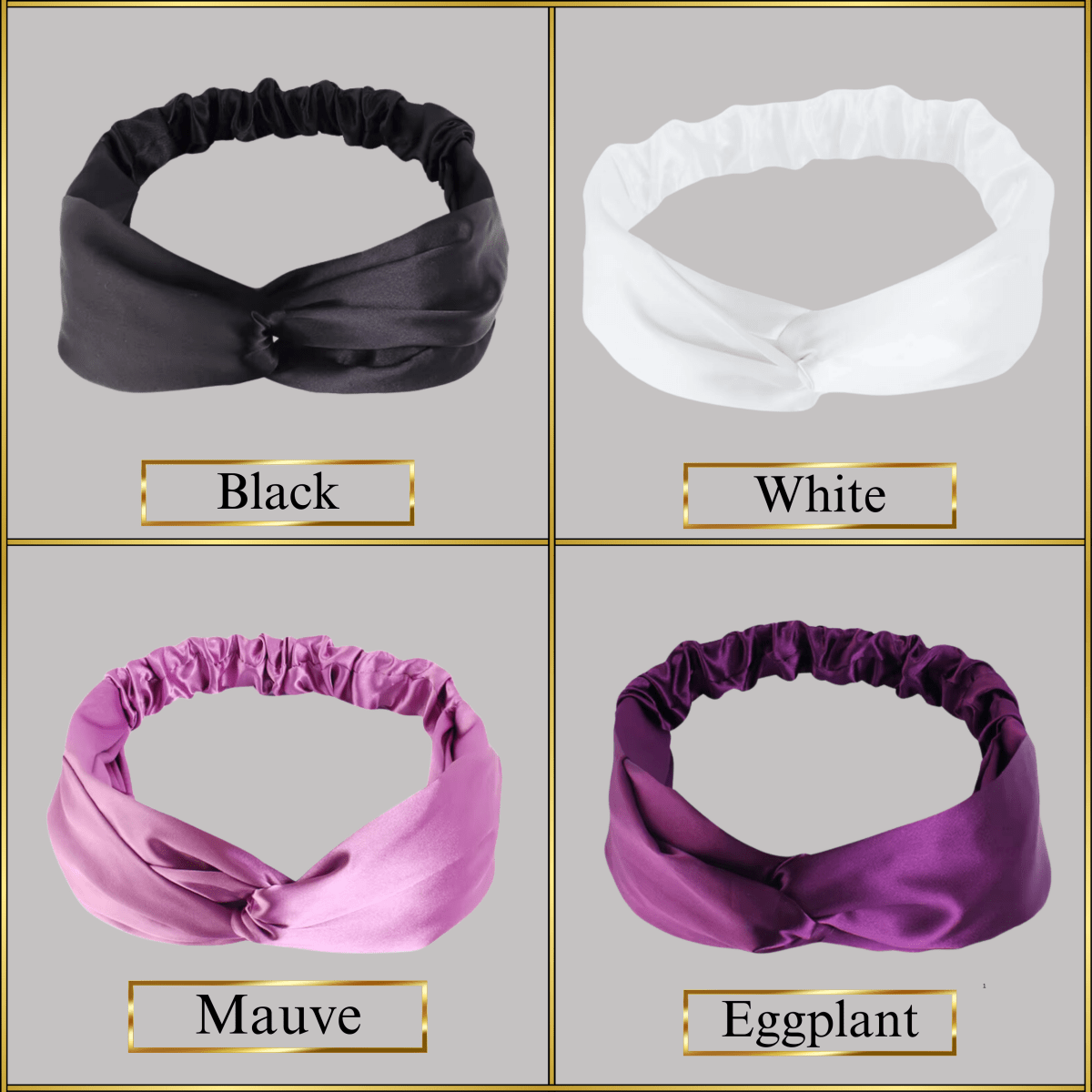 Charmeuse Satin Twisted Knot Elastic Headband – Stylish, Comfortable, and Hair - Friendly - PHC