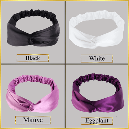 Charmeuse Satin Twisted Knot Elastic Headband – Stylish, Comfortable, and Hair - Friendly - PHC