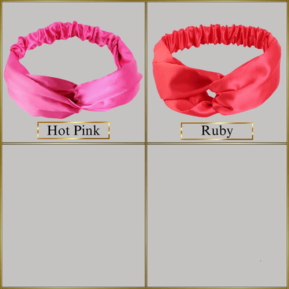 Charmeuse Satin Twisted Knot Elastic Headband – Stylish, Comfortable, and Hair - Friendly - PHC