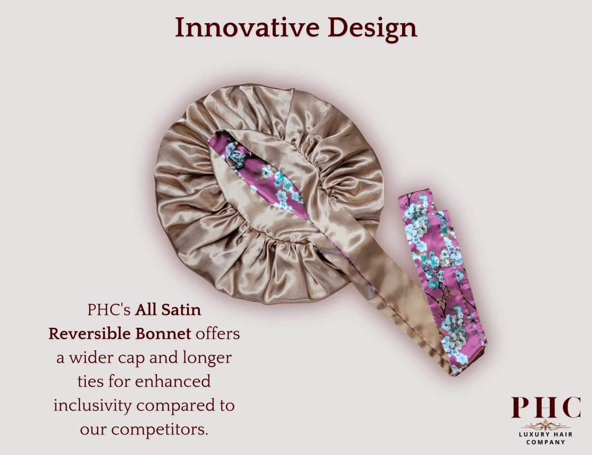 Deep Mauve Flower & Bronze All Satin Reversible Bonnet - PHC