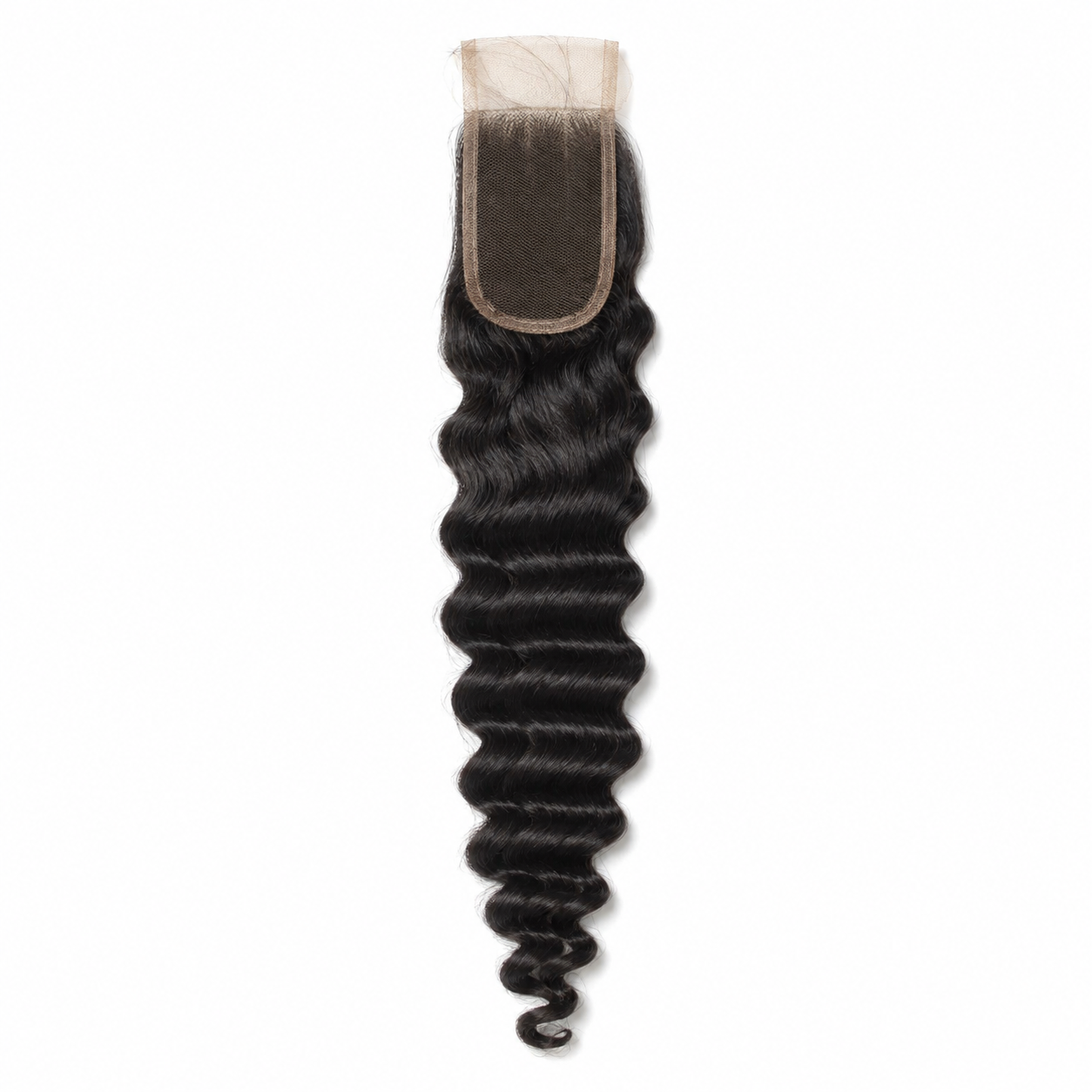 Deep Wave 2x6 Swiss lace closure in natural black virgin human hair