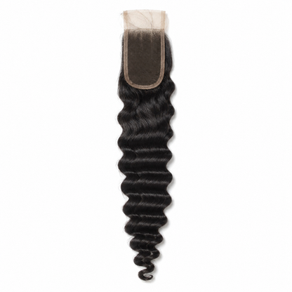 Deep Wave 2x6 Swiss lace closure in natural black virgin human hair