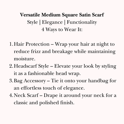 Elegant Floral Satin Scarf – Luxurious & Versatile Square Wrap - PHC