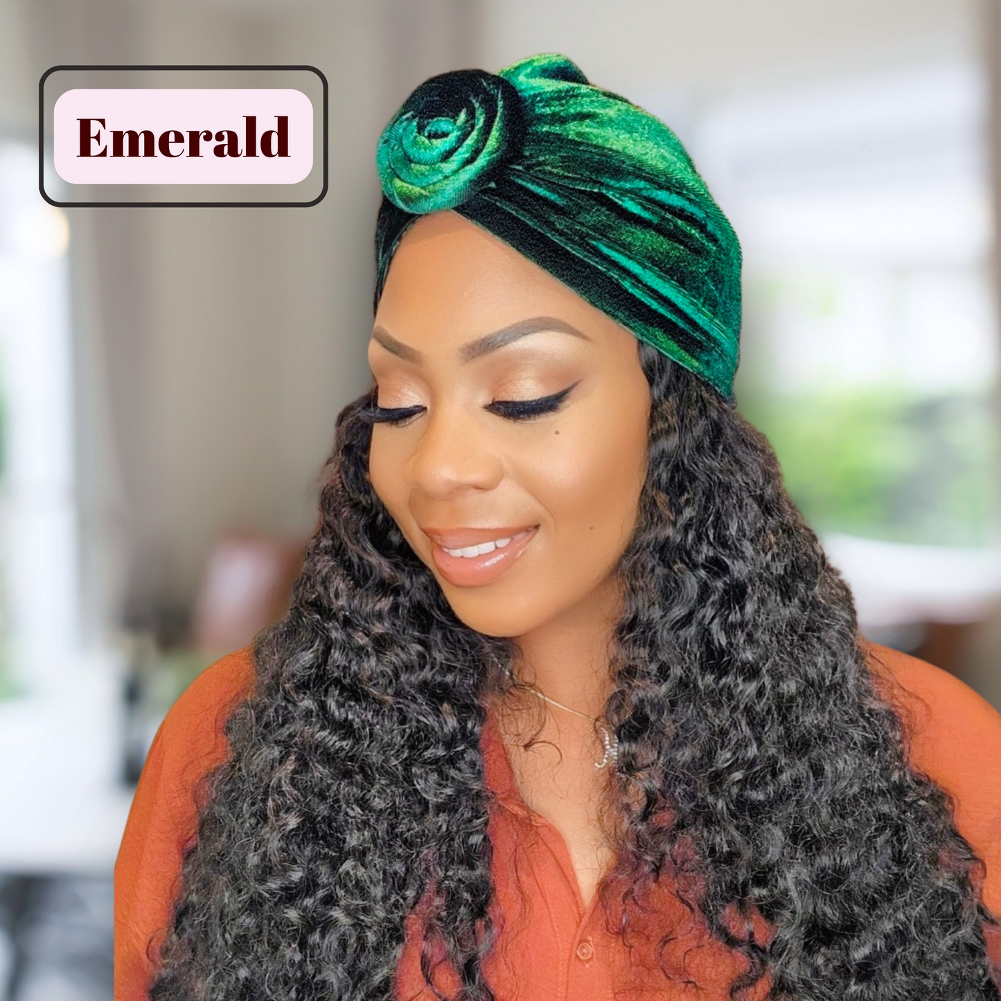 Elegant velvet twisted knot turban in a sophisticated design, perfect for stylish and comfortable headwear