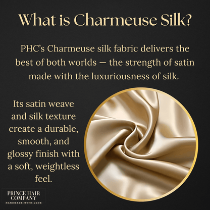 Gift Wrapped Silk Satin Sleep Bonnet & Scrunchie Set | Charmeuse Print | Adjustable Stretch Tie | Handmade in USA - PHC