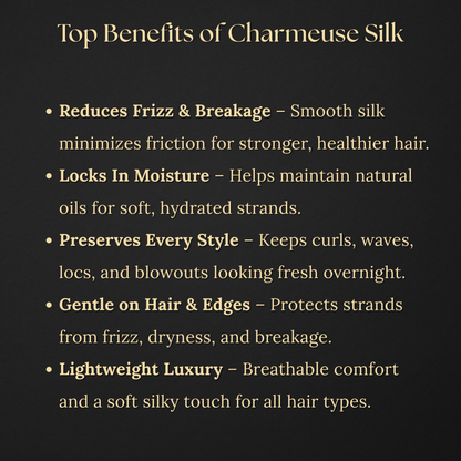 Gift Wrapped Silk Satin Sleep Bonnet & Scrunchie Set | Charmeuse Print | Adjustable Stretch Tie | Handmade in USA - PHC