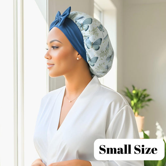 Floral Butterfly Original Stretch Tie satin bonnet by Prince Hair Company — adjustable, stays on all night for curls, braids & locs