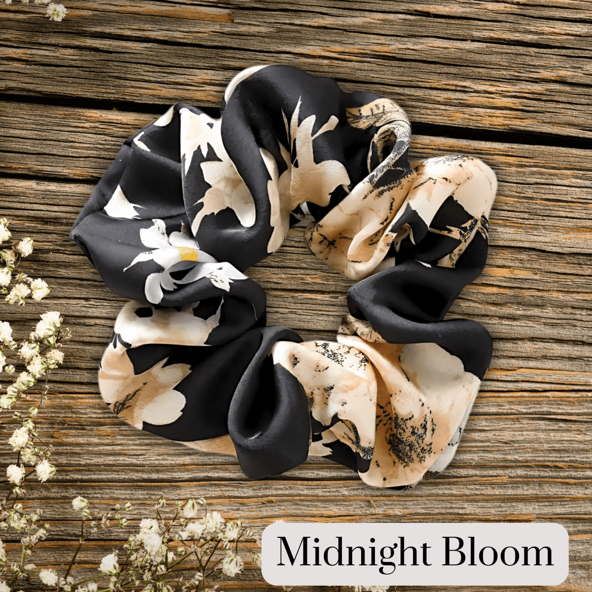 Handmade Floral Satin Scrunchie for Damage - Free Hair Styling - Small Size - PHC