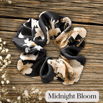 Handmade Floral Satin Scrunchie for Damage - Free Hair Styling - Small Size - PHC