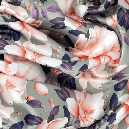 Handmade Satin Lined Hair Bonnet with Adjustable Stretch Ties for All Hair Types | Olive Green Magnolias Print - PHC