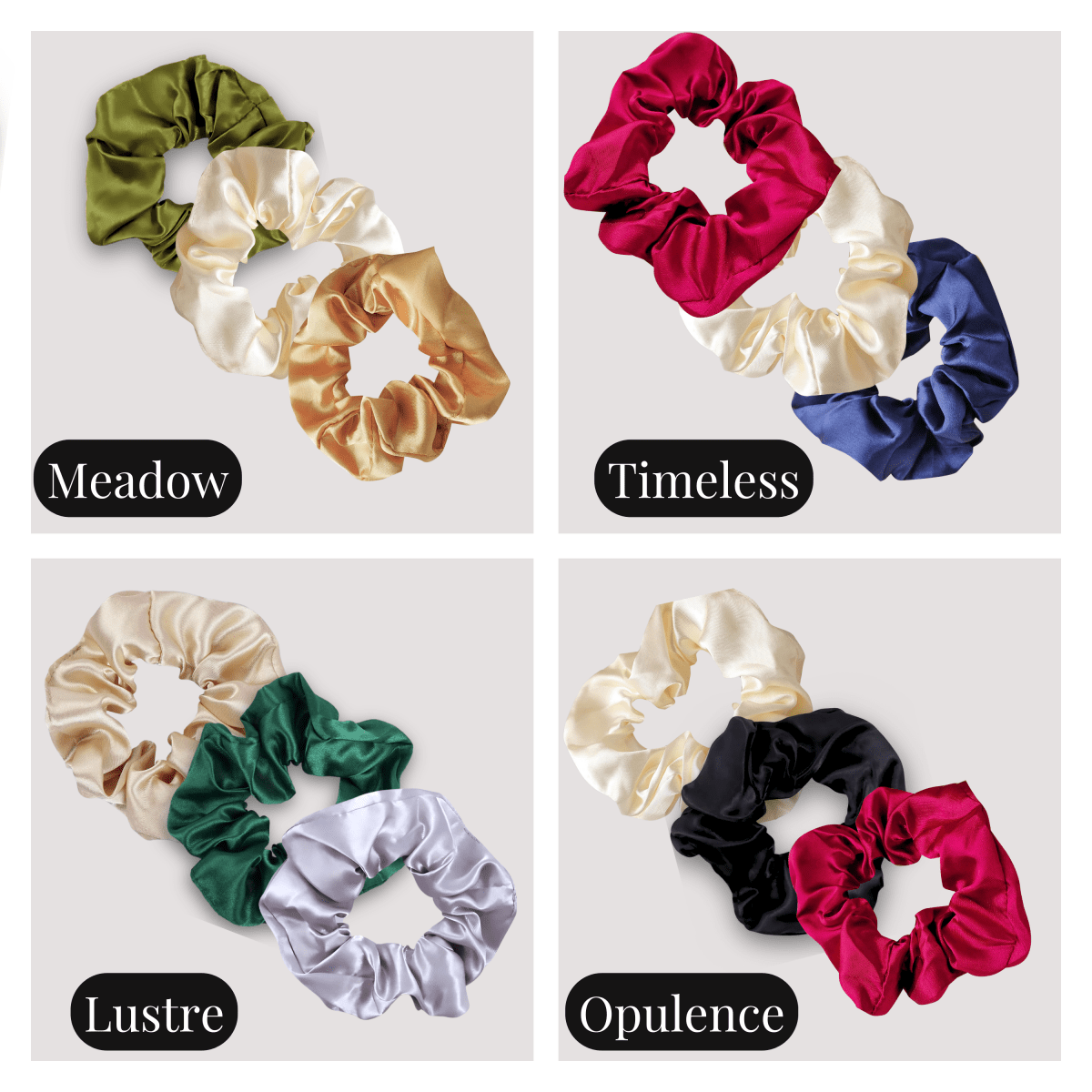 Handmade Satin Scrunchie for Damage - Free Hair Styling - Small Size - 3 PIECE SET - PHC