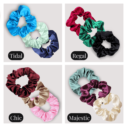 Handmade Satin Scrunchie for Damage - Free Hair Styling - Small Size - 3 PIECE SET - PHC