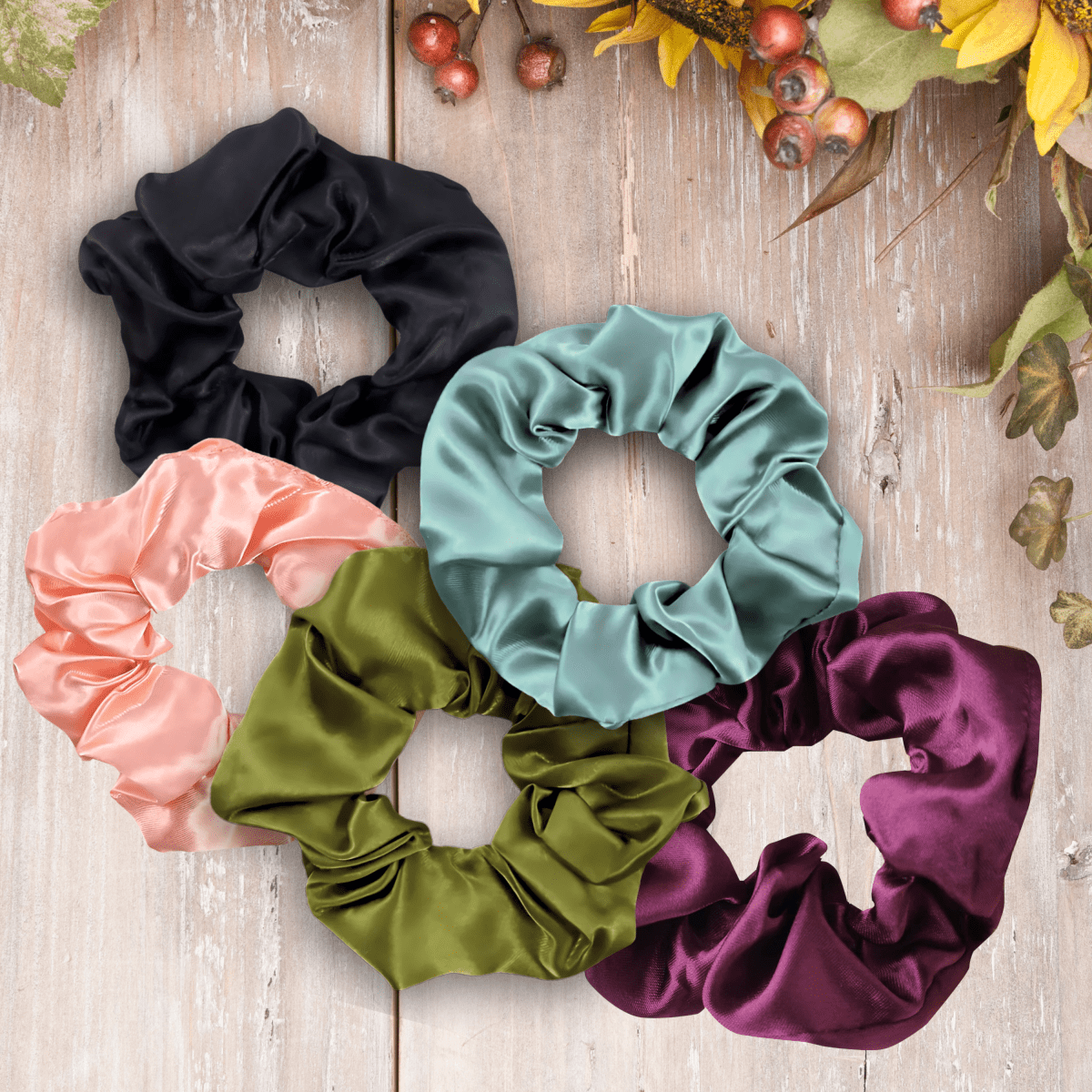 Handmade Satin Scrunchie for Damage - Free Hair Styling - Small Size - 3 PIECE SET - PHC