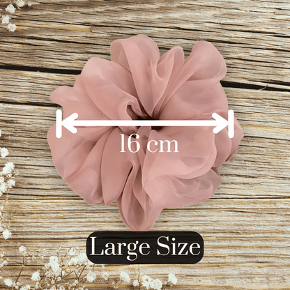 Handmade Sheer Chiffon Scrunchie, Elegant and Voluminous Hair Accessories For All Hair Types - PHC