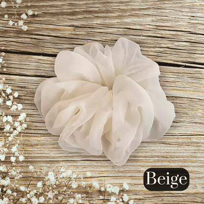 Handmade Sheer Chiffon Scrunchie, Elegant and Voluminous Hair Accessories For All Hair Types - PHC