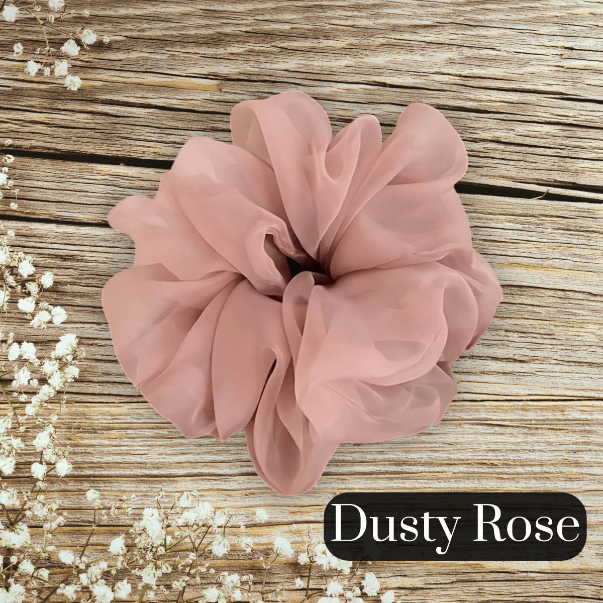 Handmade Sheer Chiffon Scrunchie, Elegant and Voluminous Hair Accessories For All Hair Types - PHC
