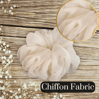 Handmade Sheer Chiffon Scrunchie, Elegant and Voluminous Hair Accessories For All Hair Types - PHC