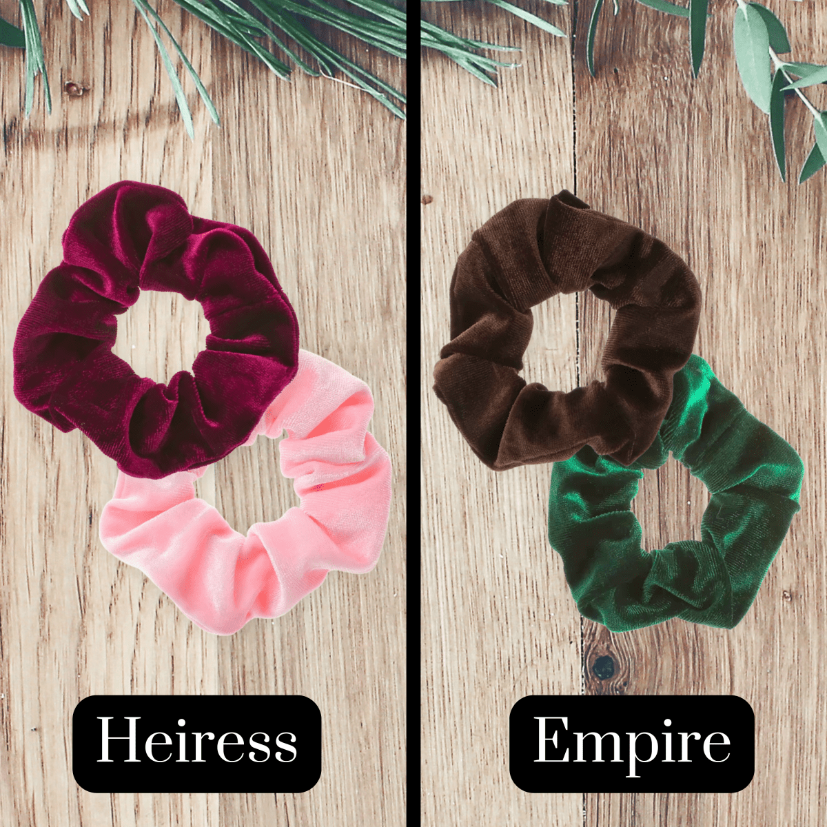Handmade Velvet 2 Piece Scrunchie Set for Damage - Free Hair Styling - Small Size - PHC