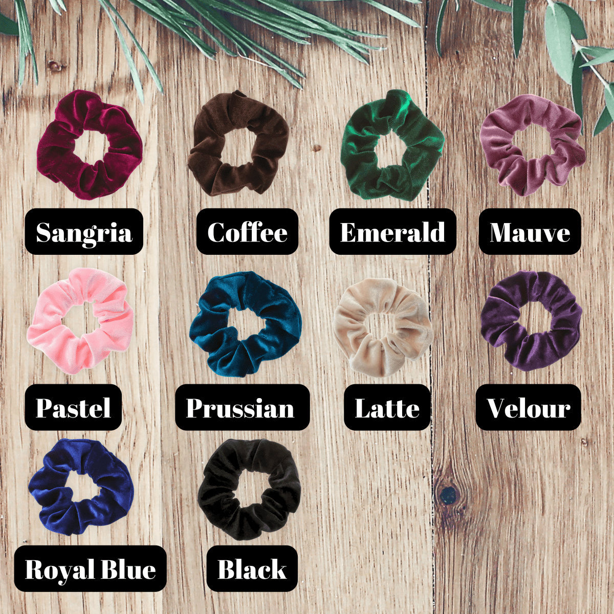 Handmade Velvet 2 Piece Scrunchie Set for Damage - Free Hair Styling - Small Size - PHC