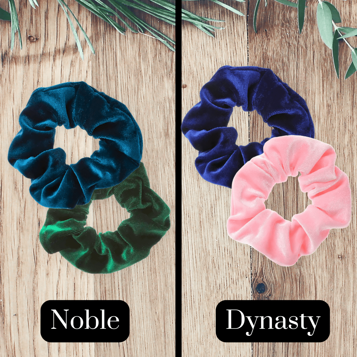 Handmade Velvet 2 Piece Scrunchie Set for Damage - Free Hair Styling - Small Size - PHC