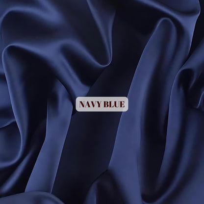 Navy Blue Charmeuse Stretch Satin Fabric