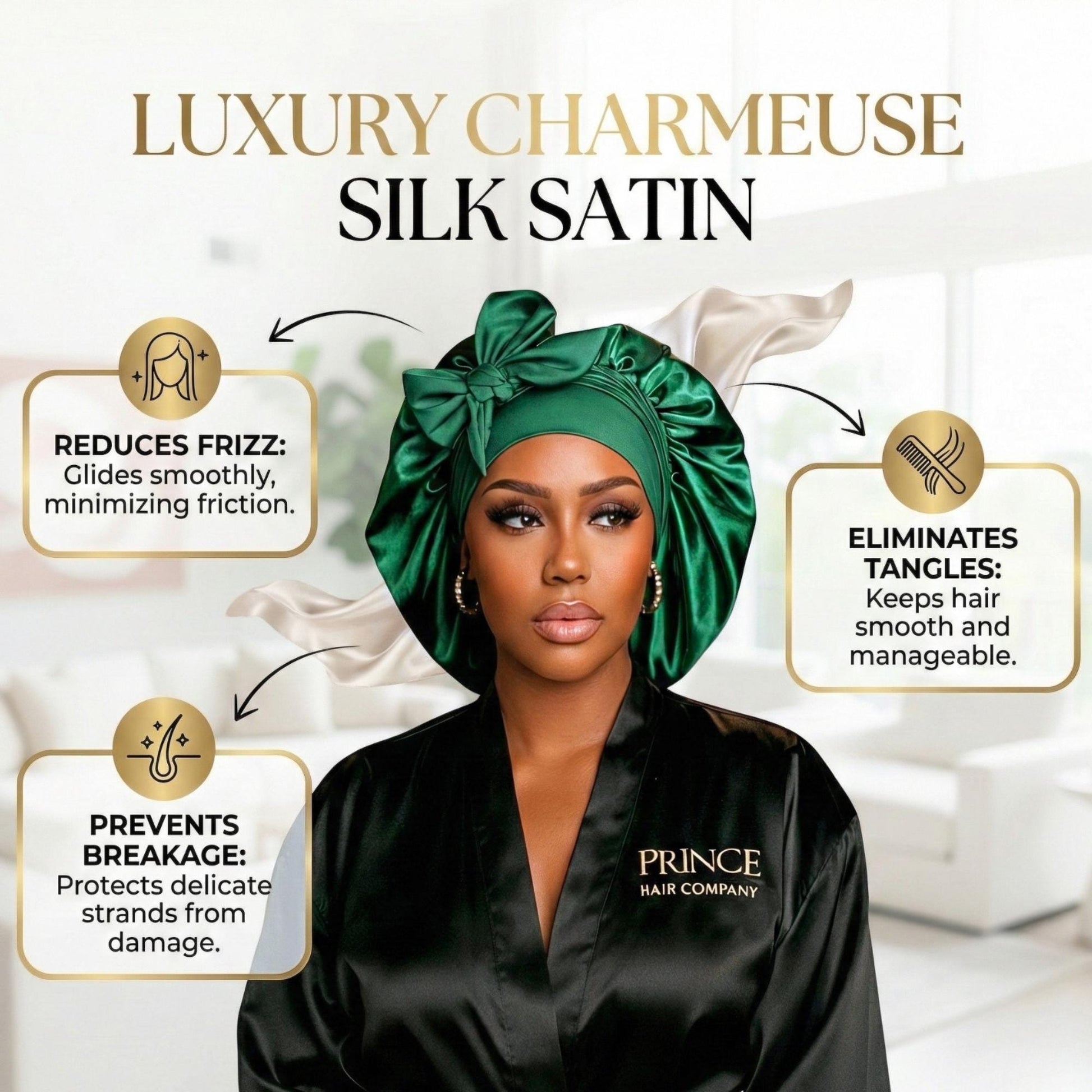 Almost Perfect Satin Bonnet – Stretch Tie Sleep Bonnet for Curly, Braids, Locs & Natural Hair | Sample Sale