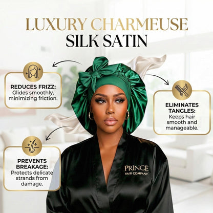 Almost Perfect Satin Bonnet – Stretch Tie Sleep Bonnet for Curly, Braids, Locs & Natural Hair | Sample Sale