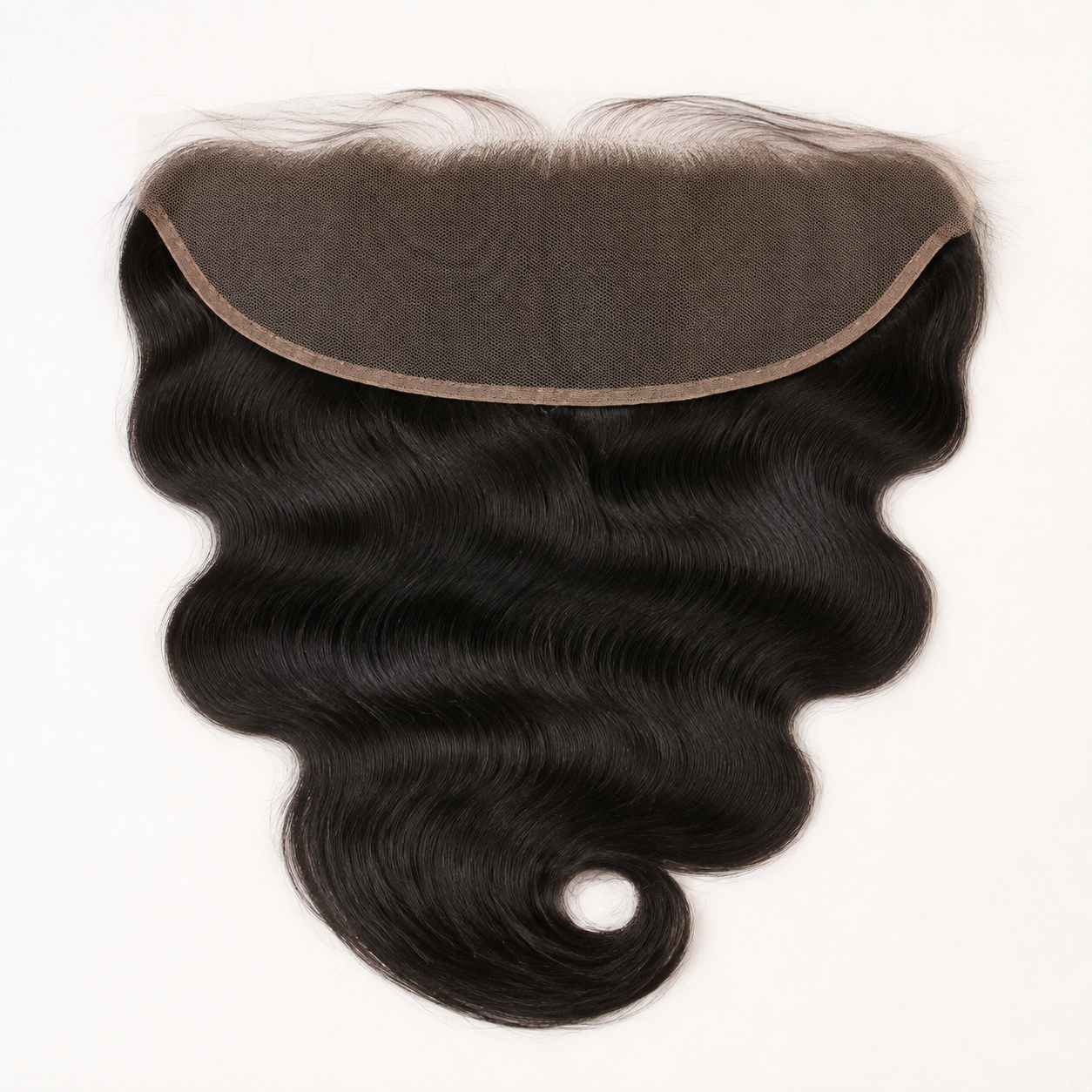 Indian Body Wave 13x6 Swiss lace frontal in natural black virgin human hair