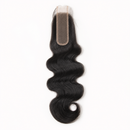 Indian Body Wave 2x6 Swiss lace closure in natural black virgin human hair