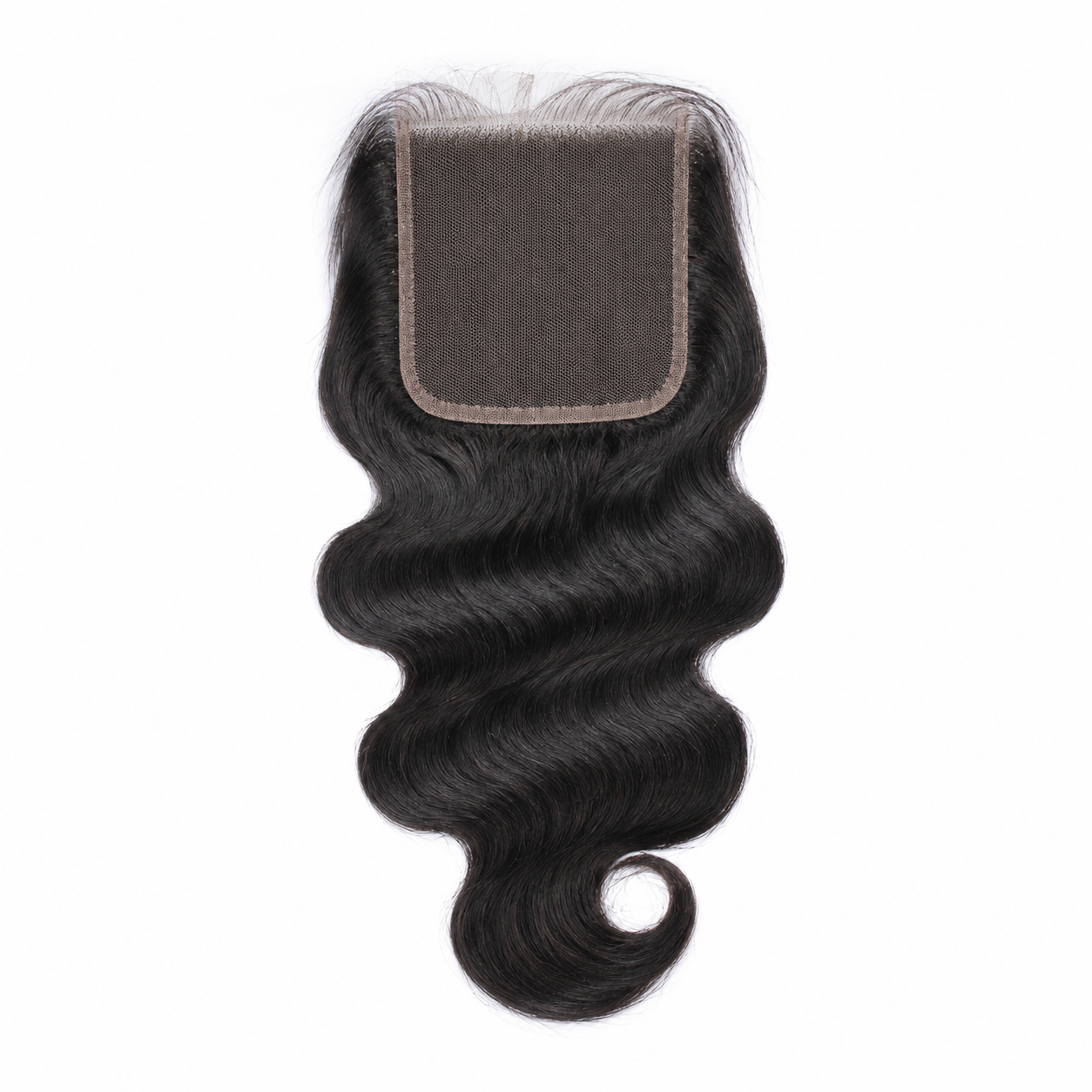 Indian Body Wave 5x5 Swiss lace closure in natural black virgin human hair