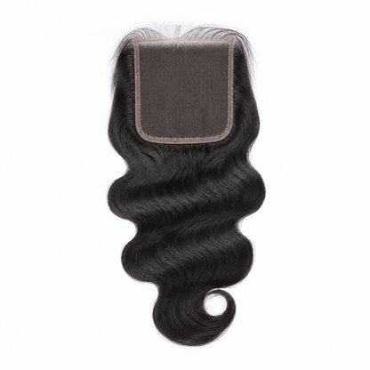 Indian Body Wave 5x5 Swiss lace closure in natural black virgin human hair