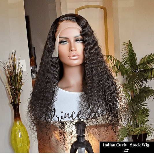 Indian curly 13x6 frontal human hair wig on original mannequin