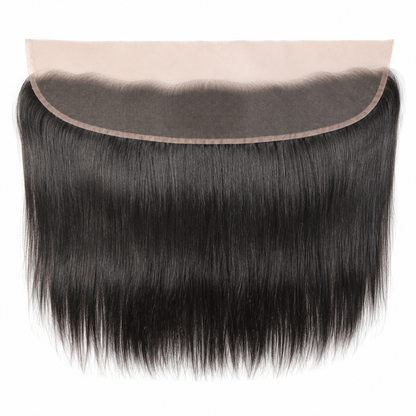 Indian Remy Straight 13x4 Swiss lace frontal in natural black virgin human hair