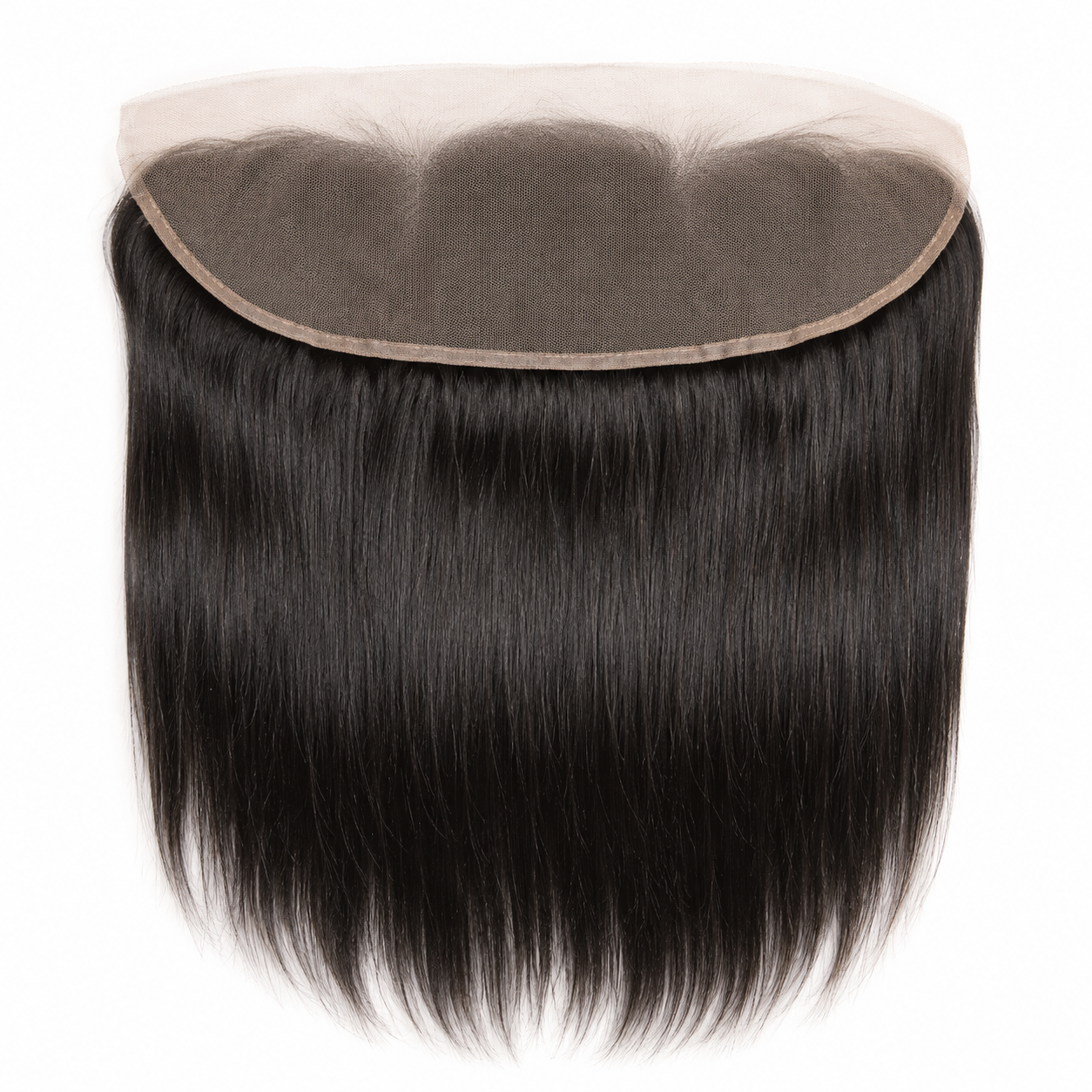 Indian Remy Straight 13x6 Swiss lace frontal in natural black virgin human hair