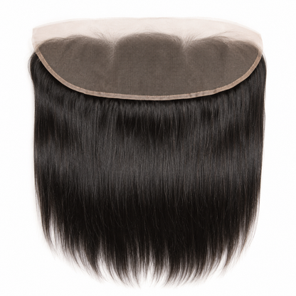 Indian Remy Straight 13x6 Swiss lace frontal in natural black virgin human hair