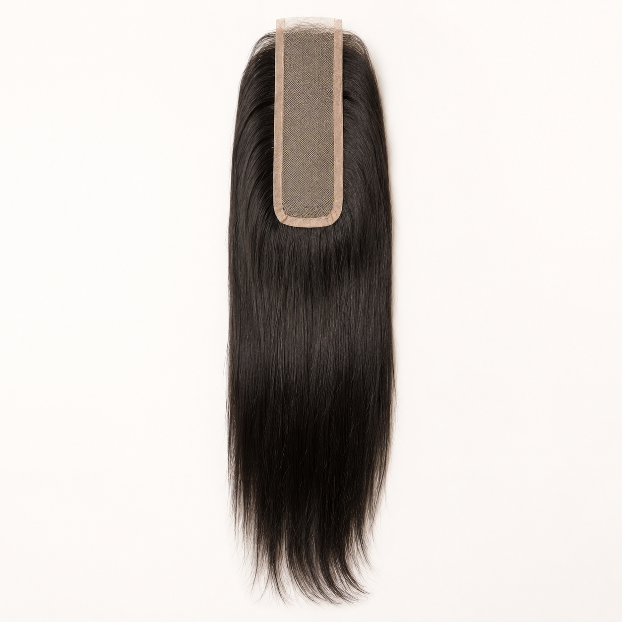 Indian Remy Straight 2x6 Swiss lace closure in natural black virgin human hair