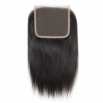 Indian Remy Straight 5x5 Swiss lace closure in natural black virgin human hair