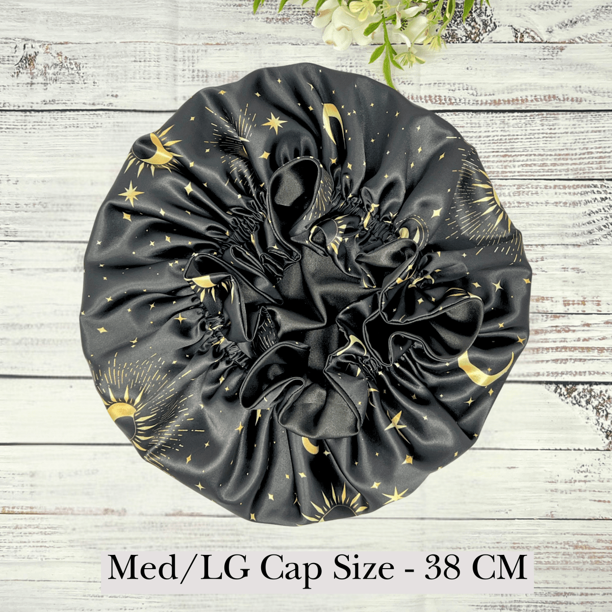 Large Ruffle Edge Satin Hair Bonnet - PHC
