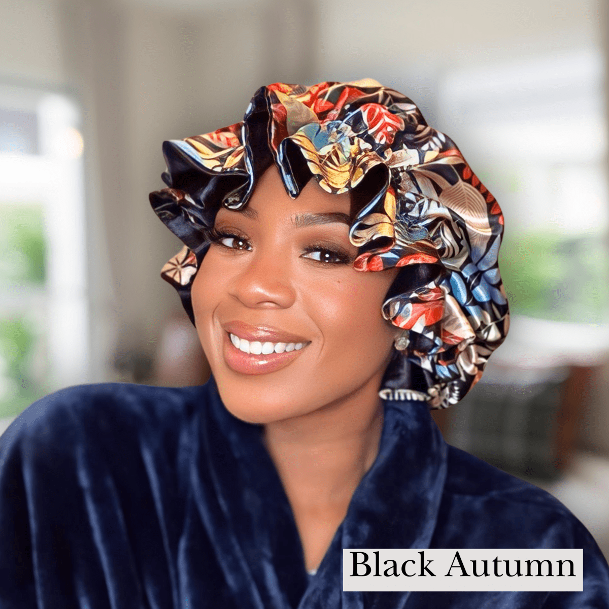 Large Ruffle Edge Satin Hair Bonnet - PHC
