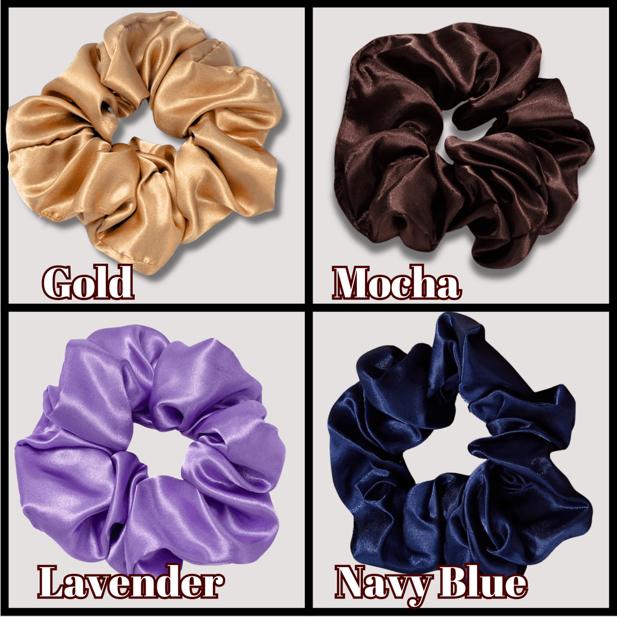 Assorted Satin Hair Scrunchies - Hair Ties for All Styles & Types - PHC