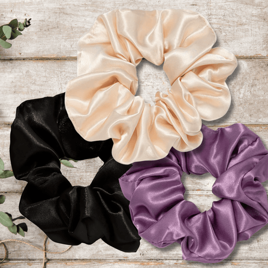 Large Satin Hair Scrunchies for All Hair Types - Gentle No - Crease Hair Ties For Natural Hair, Braids, Ponytails and More. (Copy) - PHC