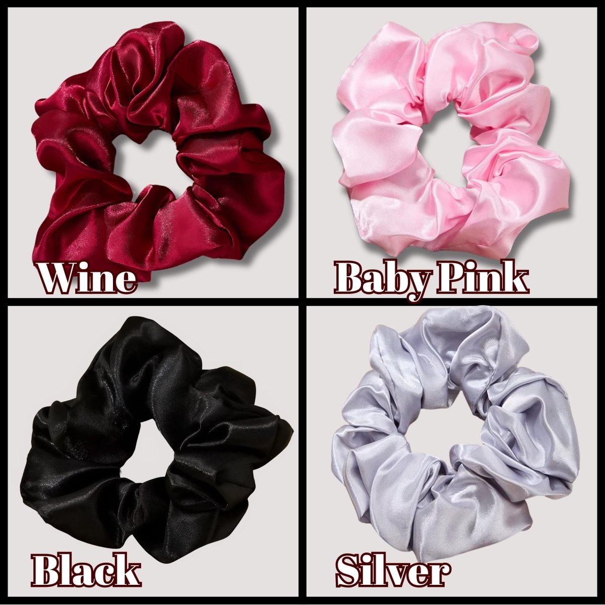 Large Satin Scrunchies: Gentle No - Crease Hair Ties - PHC