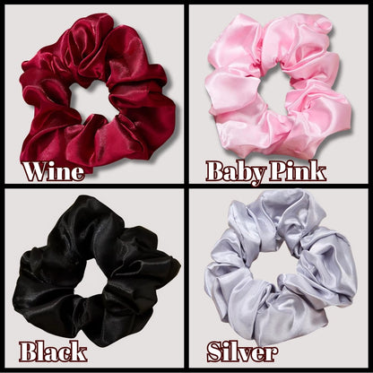 Large Satin Scrunchies: Gentle No - Crease Hair Ties - PHC