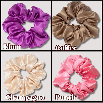 Large Satin Scrunchies: Gentle No - Crease Hair Ties - PHC